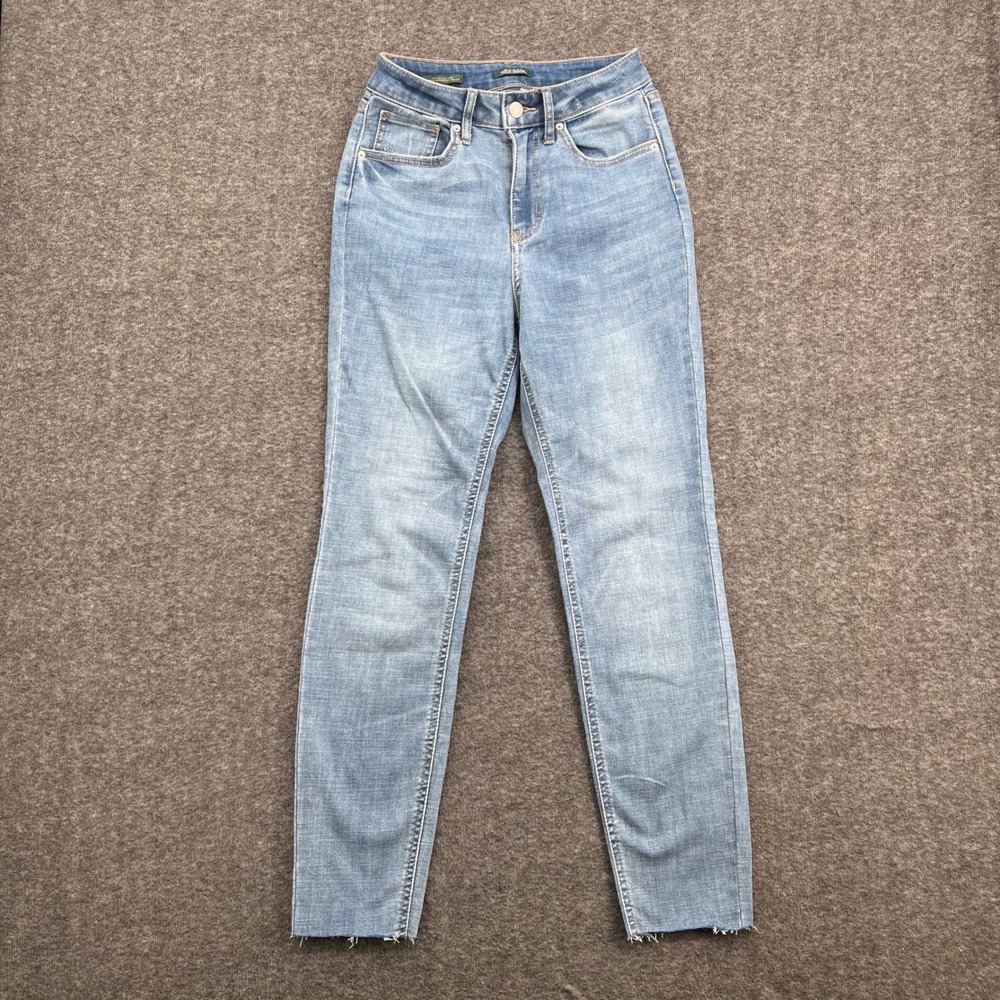 Wild Fable Womens High Rise Curvy Skinny Jeans Light Wash Raw Hem Blue Size 4